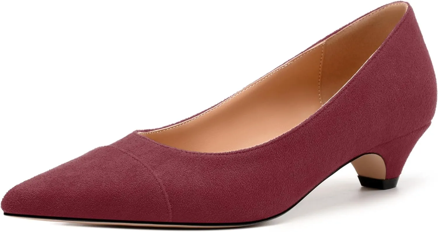 Women's Pumps, Pointed Toe Kitten Heels Shoes for Women, Fashion Classic Pointed Toe Dress Pumps Shoes