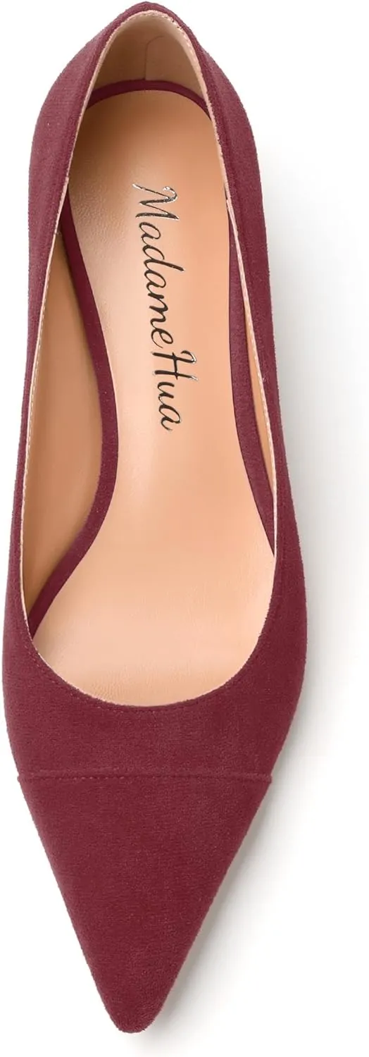 Women's Pumps, Pointed Toe Kitten Heels Shoes for Women, Fashion Classic Pointed Toe Dress Pumps Shoes