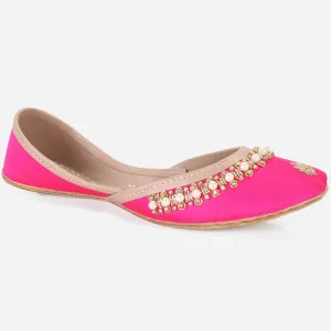 Womens "AMZIE" Leather Flat Khussa