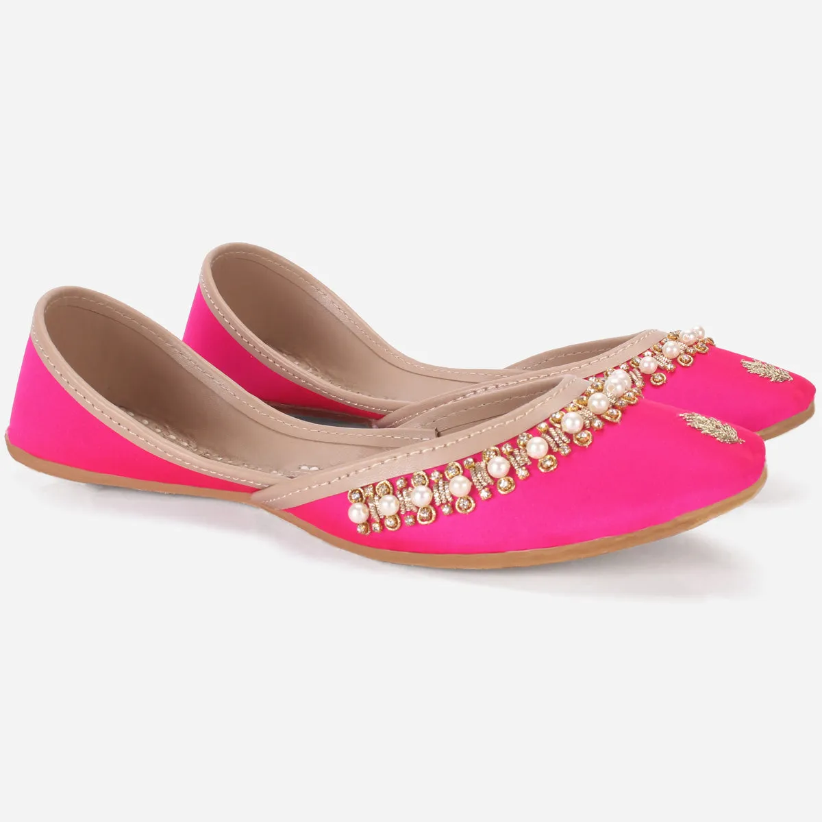 Womens "AMZIE" Leather Flat Khussa