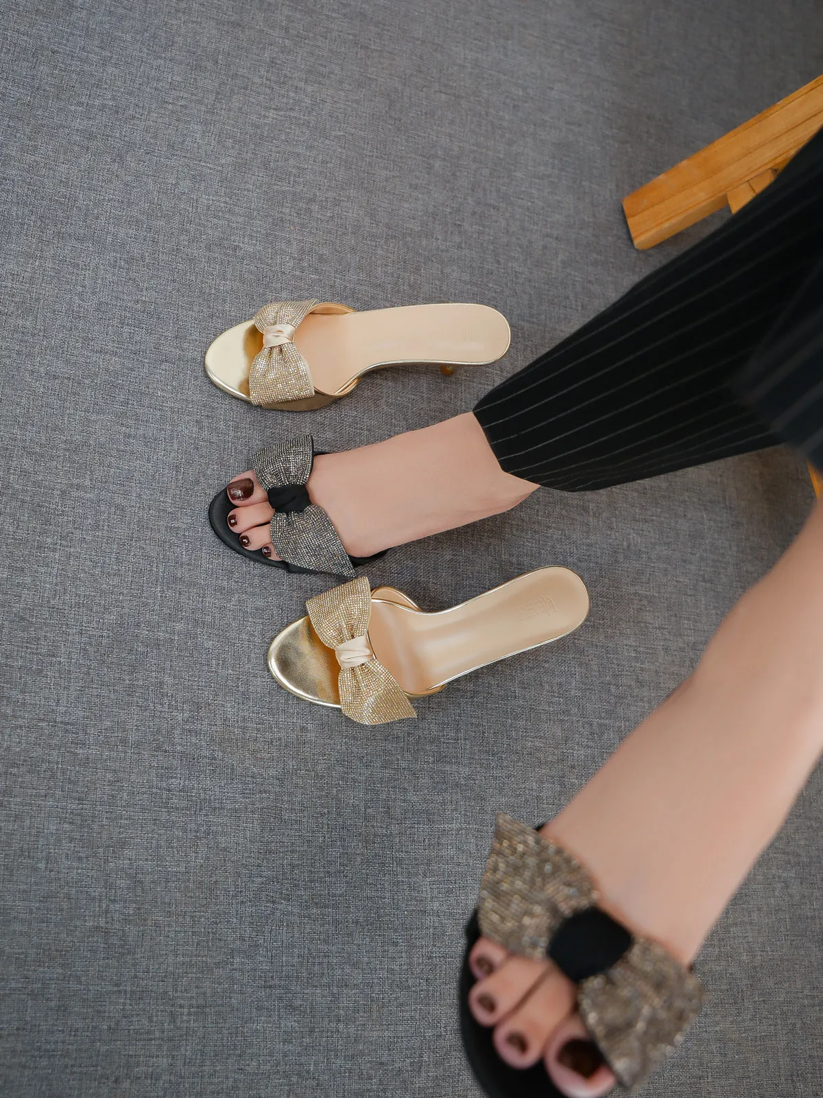 Womens "EUODIA" Shimmery Decorated Sandals