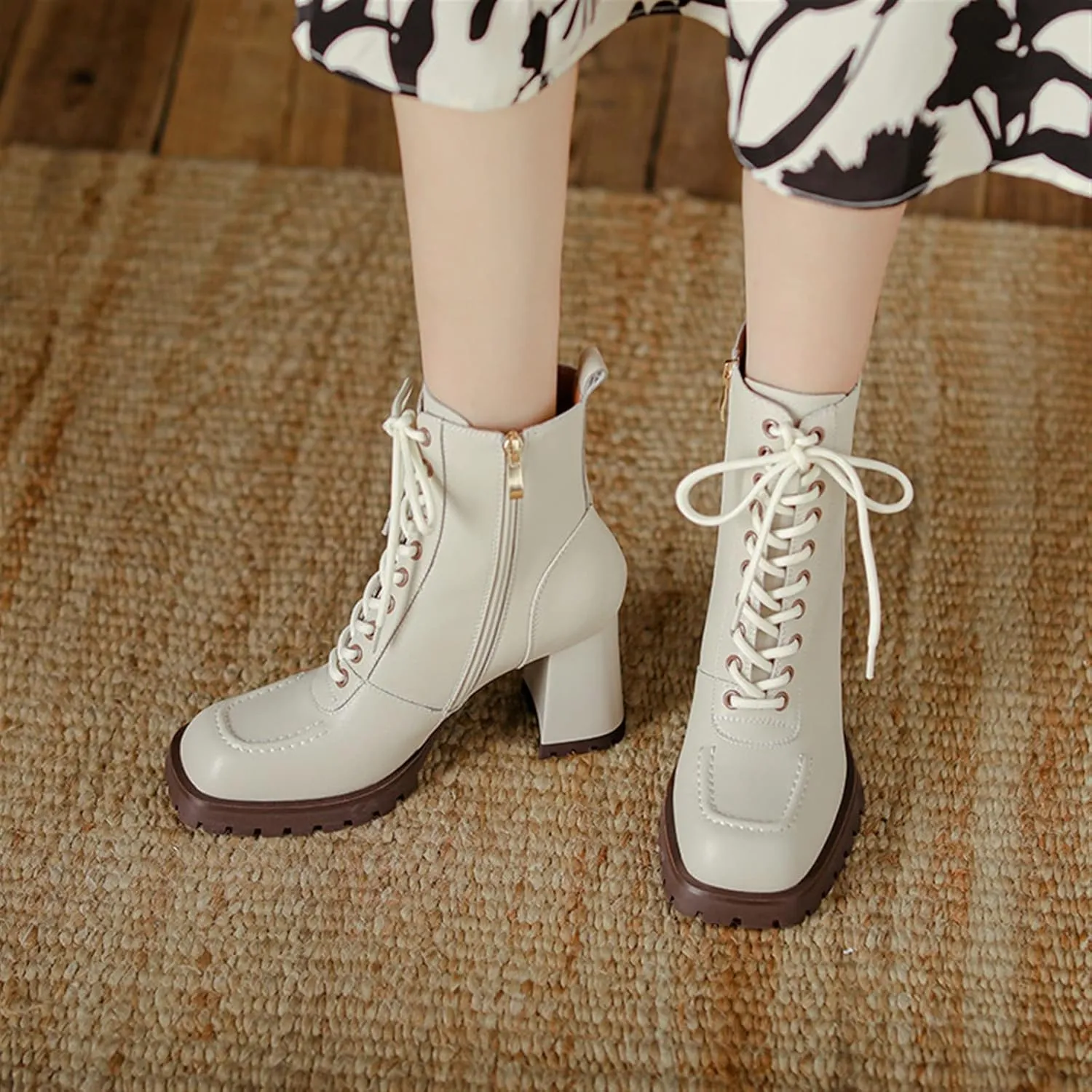 Womens Shoes Women Ankle Boots Autumn Winter Fashion Elegant Office Dress Party Dress Thick High Heels Shoes Woman