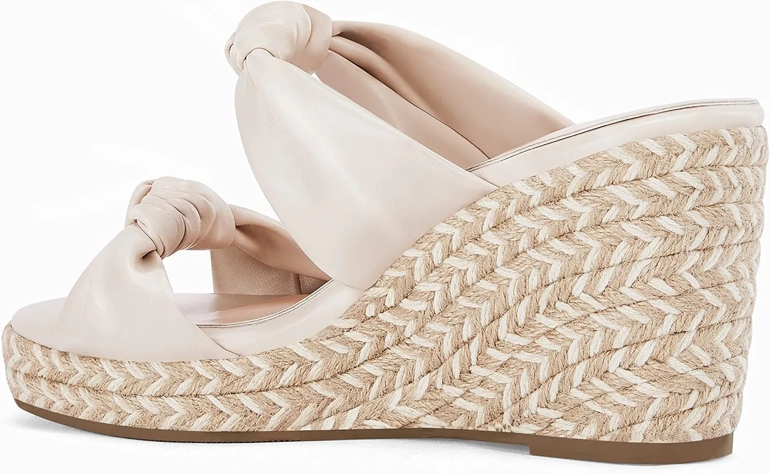 Womens Slip on Espadrilles Wedges Sandals Slides Platform Bow Open Toe Summer Dressy Mules Shoes