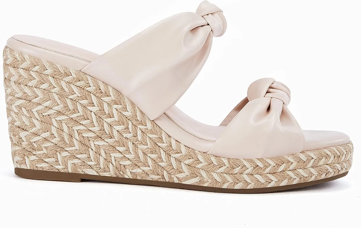 Womens Slip on Espadrilles Wedges Sandals Slides Platform Bow Open Toe Summer Dressy Mules Shoes