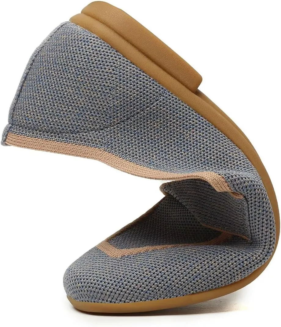 Women's Slip-on Loafer Soft Flats Comfort Knit Walking Office Work Penny Driving Dress Shoes