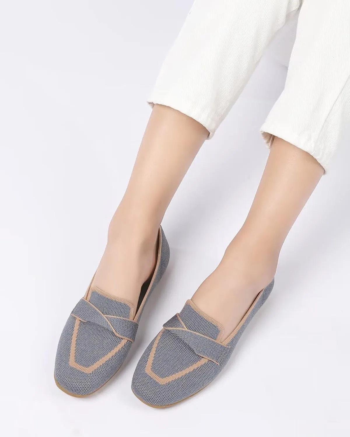 Women's Slip-on Loafer Soft Flats Comfort Knit Walking Office Work Penny Driving Dress Shoes