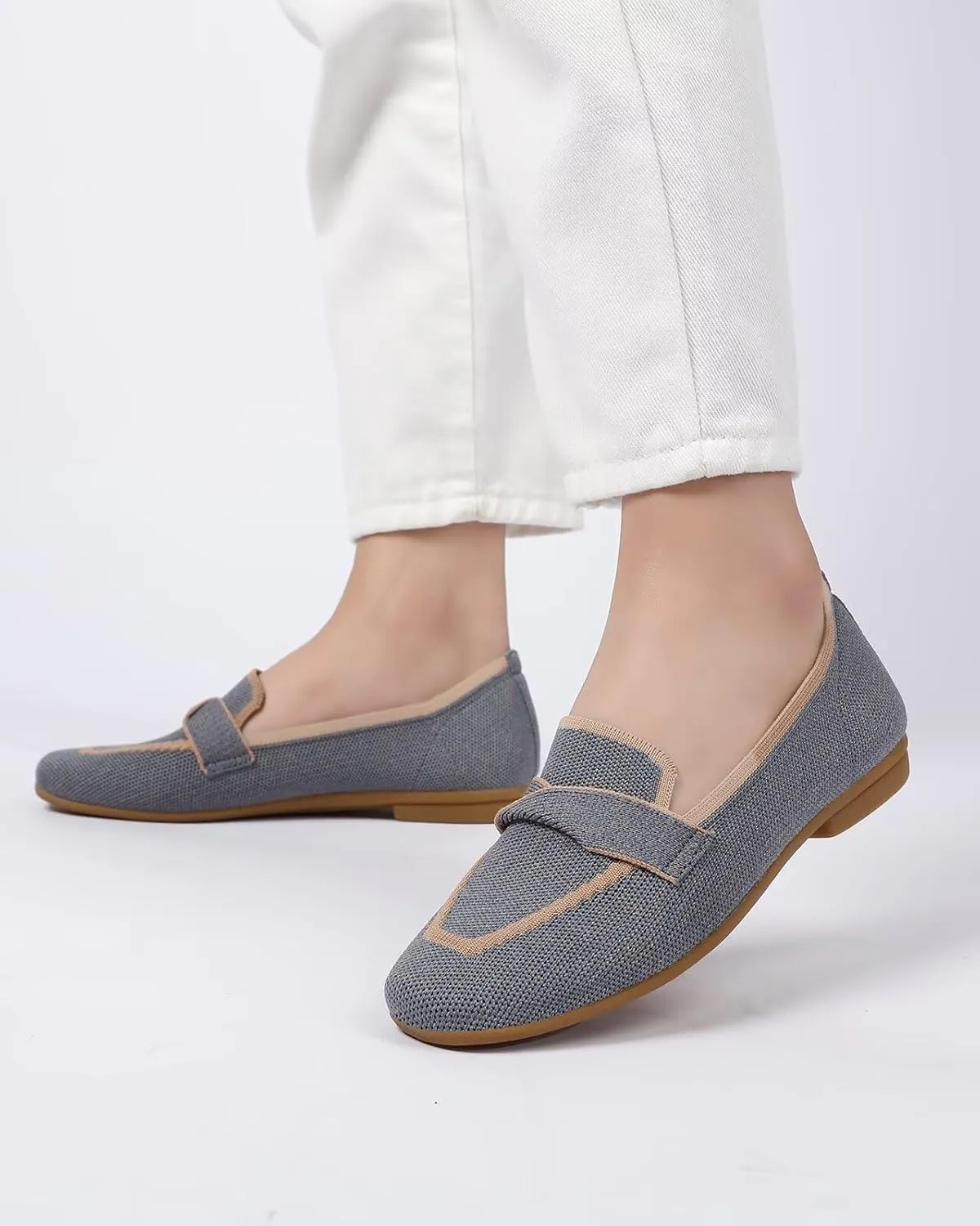Women's Slip-on Loafer Soft Flats Comfort Knit Walking Office Work Penny Driving Dress Shoes