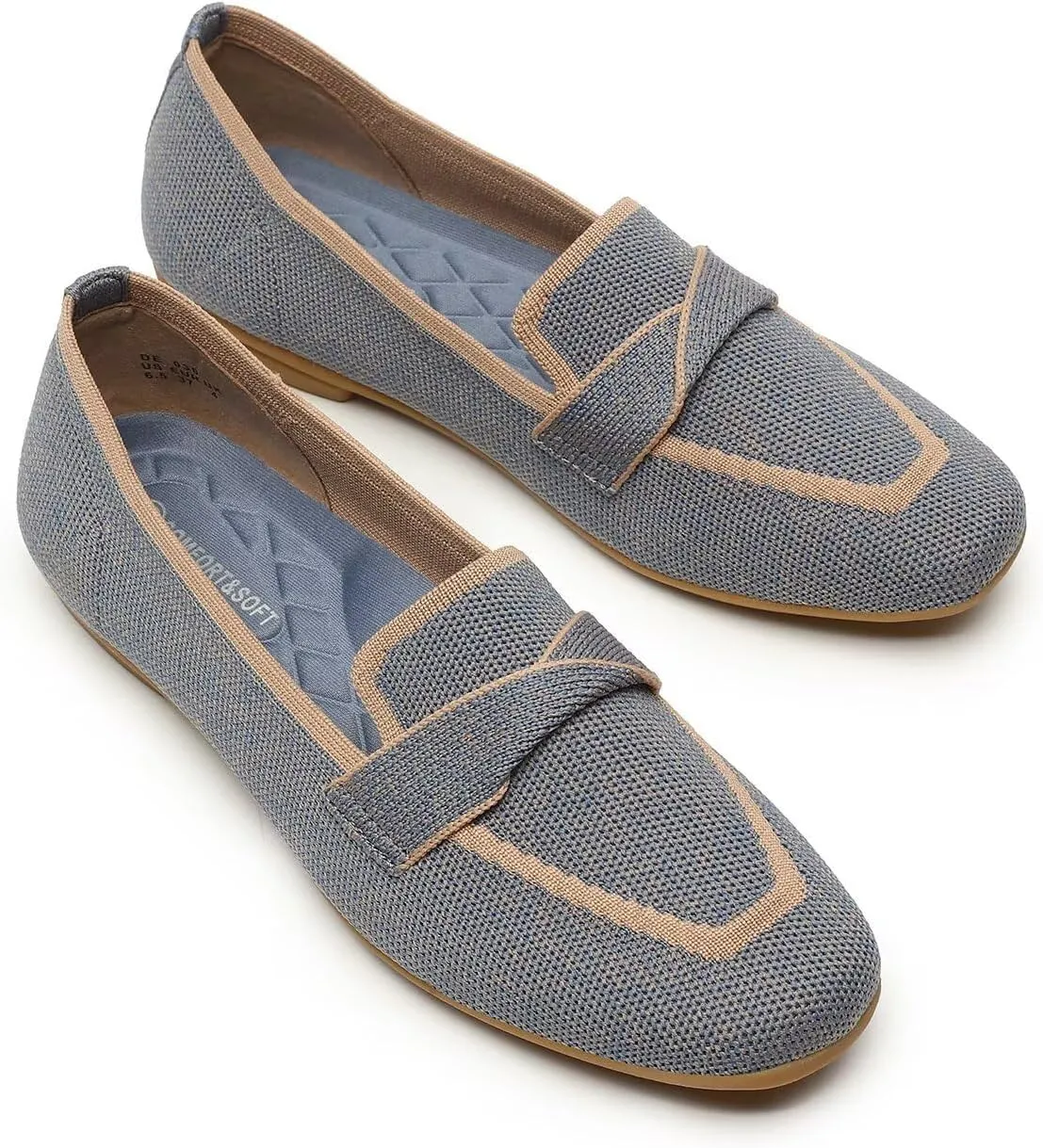 Women's Slip-on Loafer Soft Flats Comfort Knit Walking Office Work Penny Driving Dress Shoes