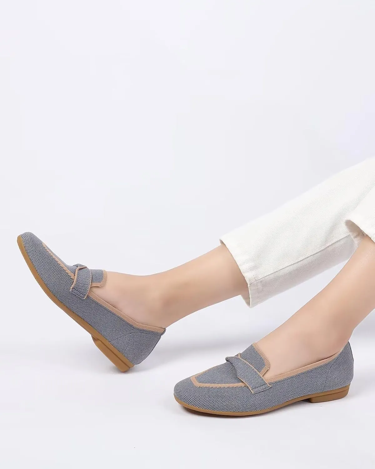 Women's Slip-on Loafer Soft Flats Comfort Knit Walking Office Work Penny Driving Dress Shoes