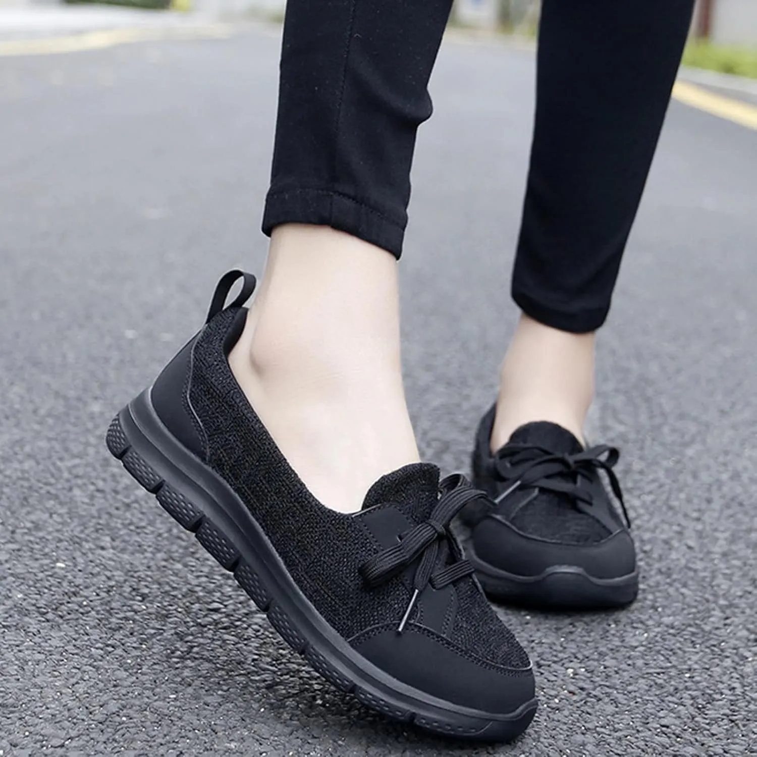 Women's Slip-On Orthopedic Walking Shoes,Kotsas Breathable Casual Arch Support Non-Slip Shoes,Low Top Soft Sole Sneakers for Women