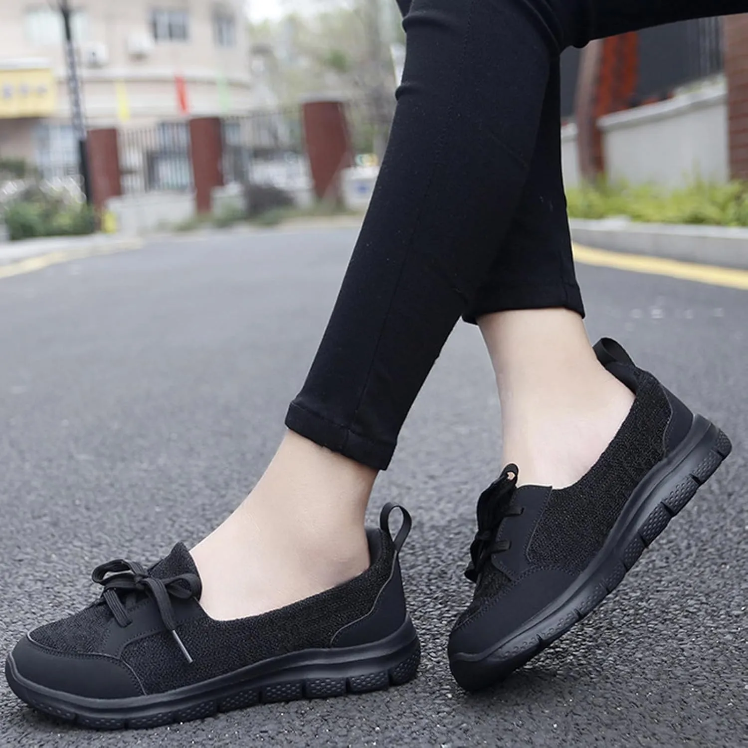 Women's Slip-On Orthopedic Walking Shoes,Kotsas Breathable Casual Arch Support Non-Slip Shoes,Low Top Soft Sole Sneakers for Women