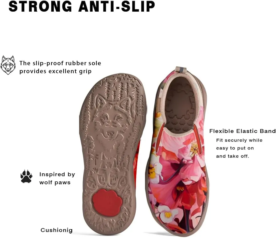 Women's Slip On Sneakers Casual Loafers Microfiber Art Painted Comfort Soft Walking Shoes Colorful Flowers