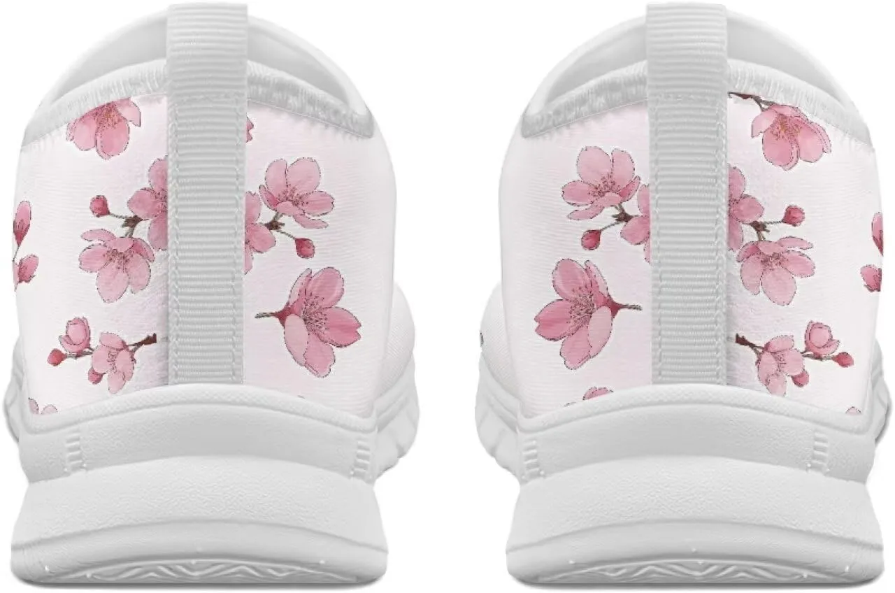Womens Slip On Sneakers Lightweight Casual Shoes Soft Anti-Slip Tennis Shoes for Gym Travel Size 5.5-11.5 White Sole