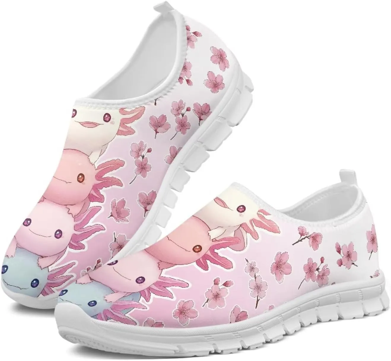Womens Slip On Sneakers Lightweight Casual Shoes Soft Anti-Slip Tennis Shoes for Gym Travel Size 5.5-11.5 White Sole