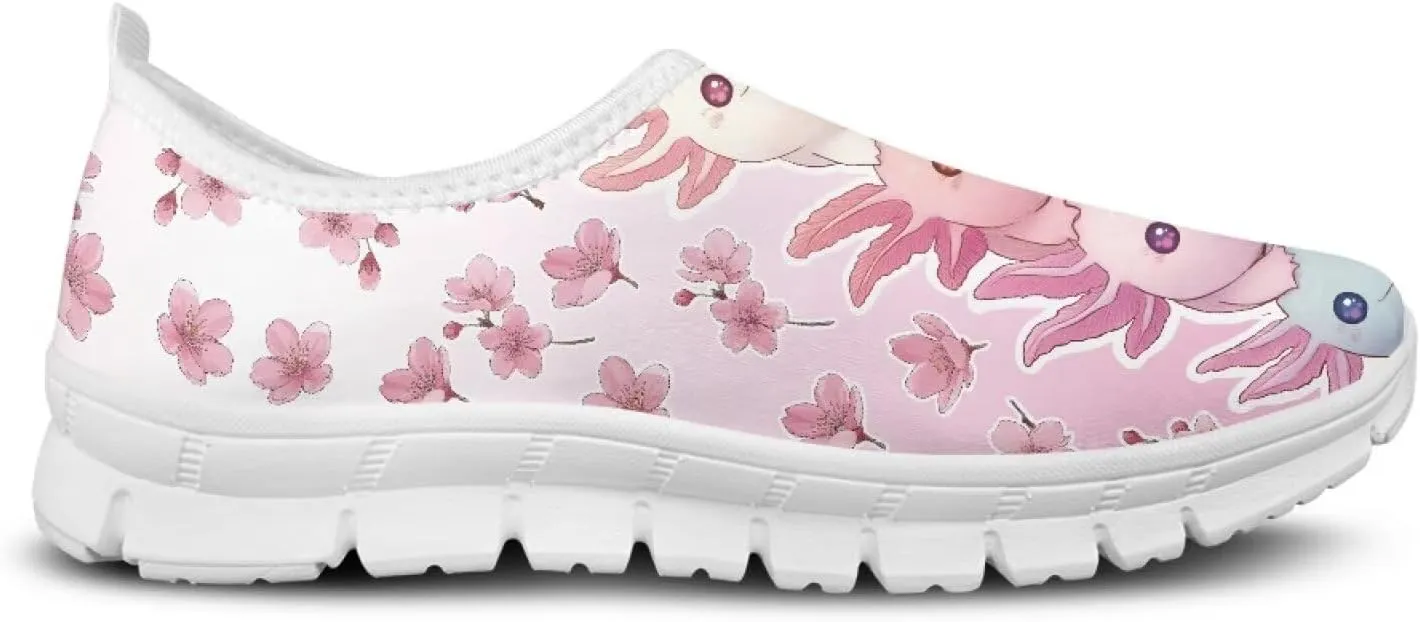 Womens Slip On Sneakers Lightweight Casual Shoes Soft Anti-Slip Tennis Shoes for Gym Travel Size 5.5-11.5 White Sole