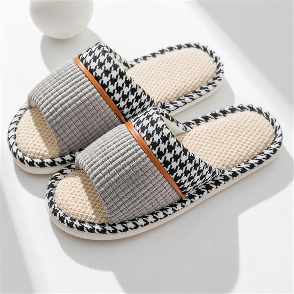 Womens Slippers House Slippers Soft Linen House Shoes Slippers Breathable Home Shoes Memory Foam Slippers Open Toe Bedroom Slippers Washable Slippers for Men indoor