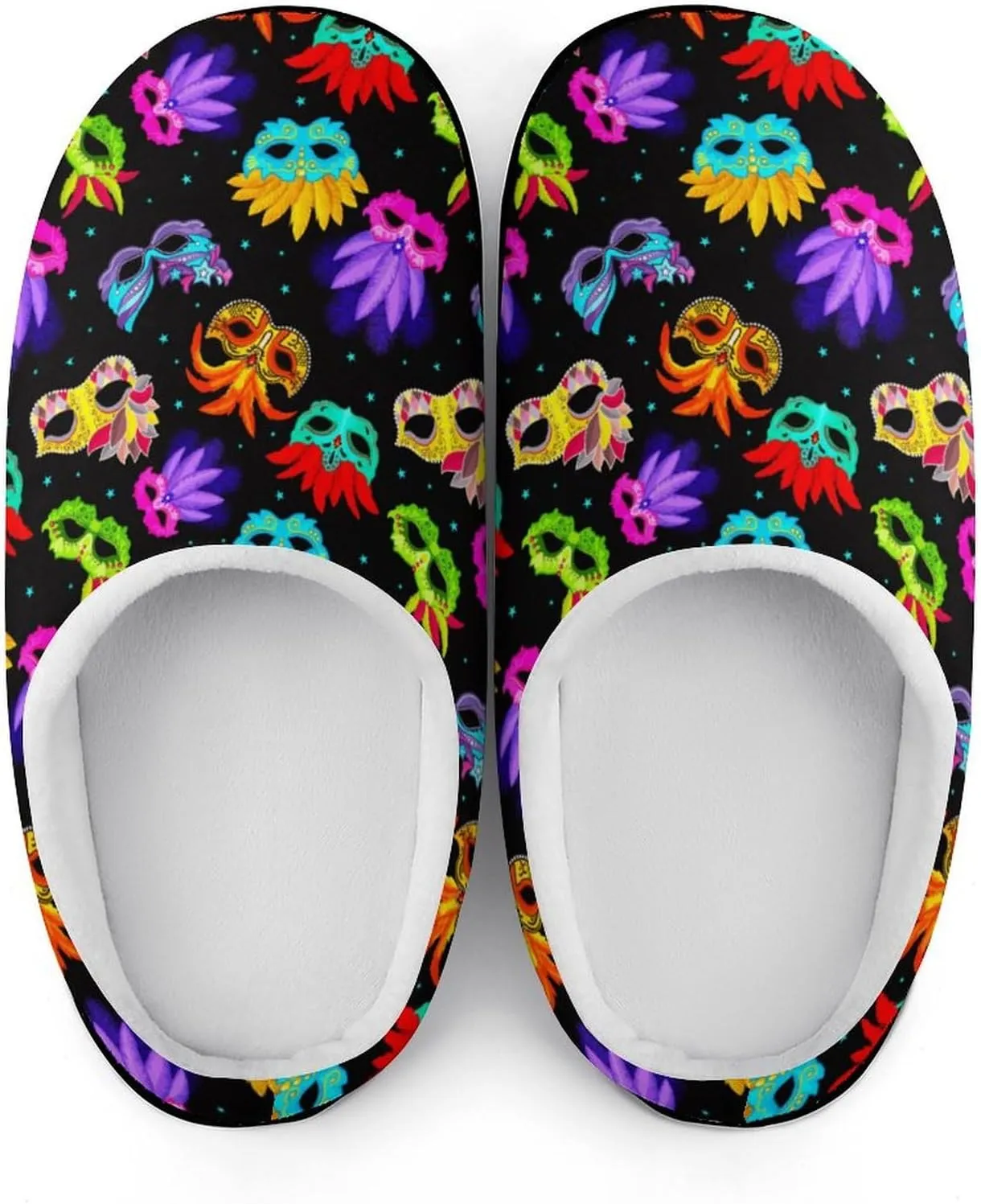 Womens Slippers Soft Bedroom Slip-On Shoes Ladies Halloween Cute Ghosts Slippers Cotton House Slippers Indoor Outdoor