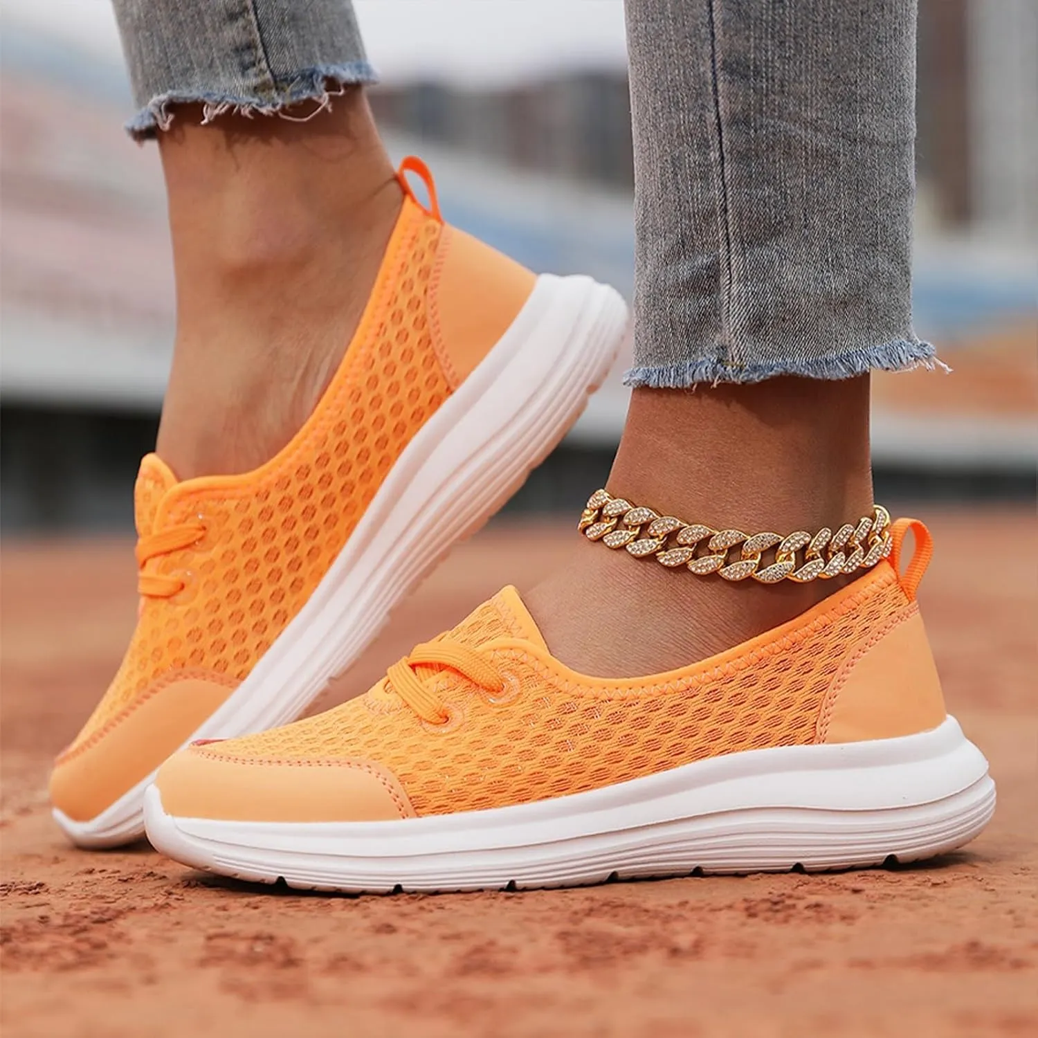 Women's Soft Sole Mesh Comfort Orthopedic Shoes, 2024 New Low-top Women Arch Support Walking Shoes, Casual Slip-on Shoes
