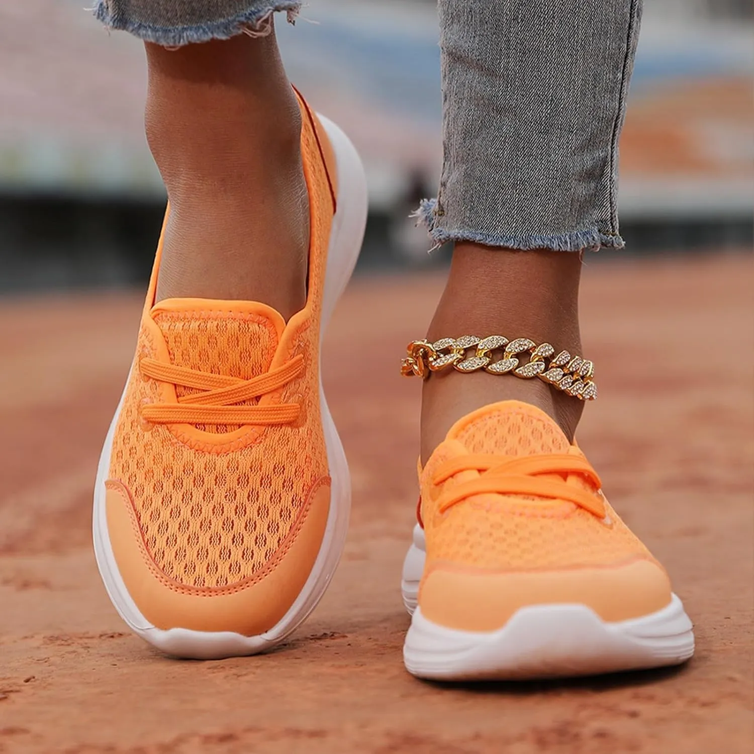 Women's Soft Sole Mesh Comfort Orthopedic Shoes, 2024 New Low-top Women Arch Support Walking Shoes, Casual Slip-on Shoes