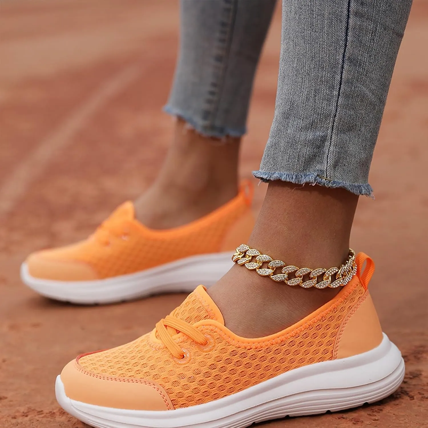 Women's Soft Sole Mesh Comfort Orthopedic Shoes, 2024 New Low-top Women Arch Support Walking Shoes, Casual Slip-on Shoes