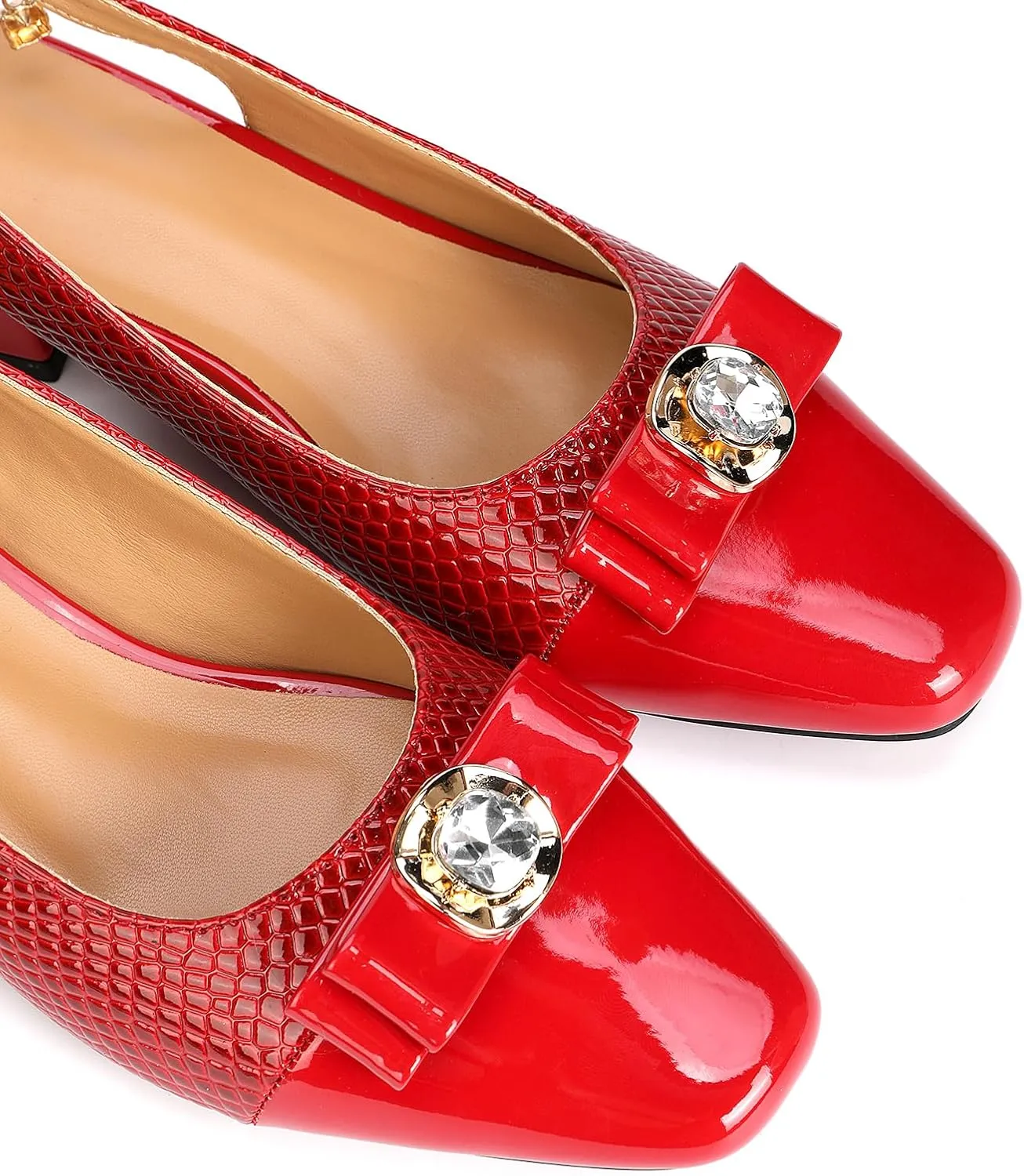 Women's sparkling rhinestone high heels, open heel slip on block heels, closed toe pointy toe ankle strap elegant high heels for dinner ball
