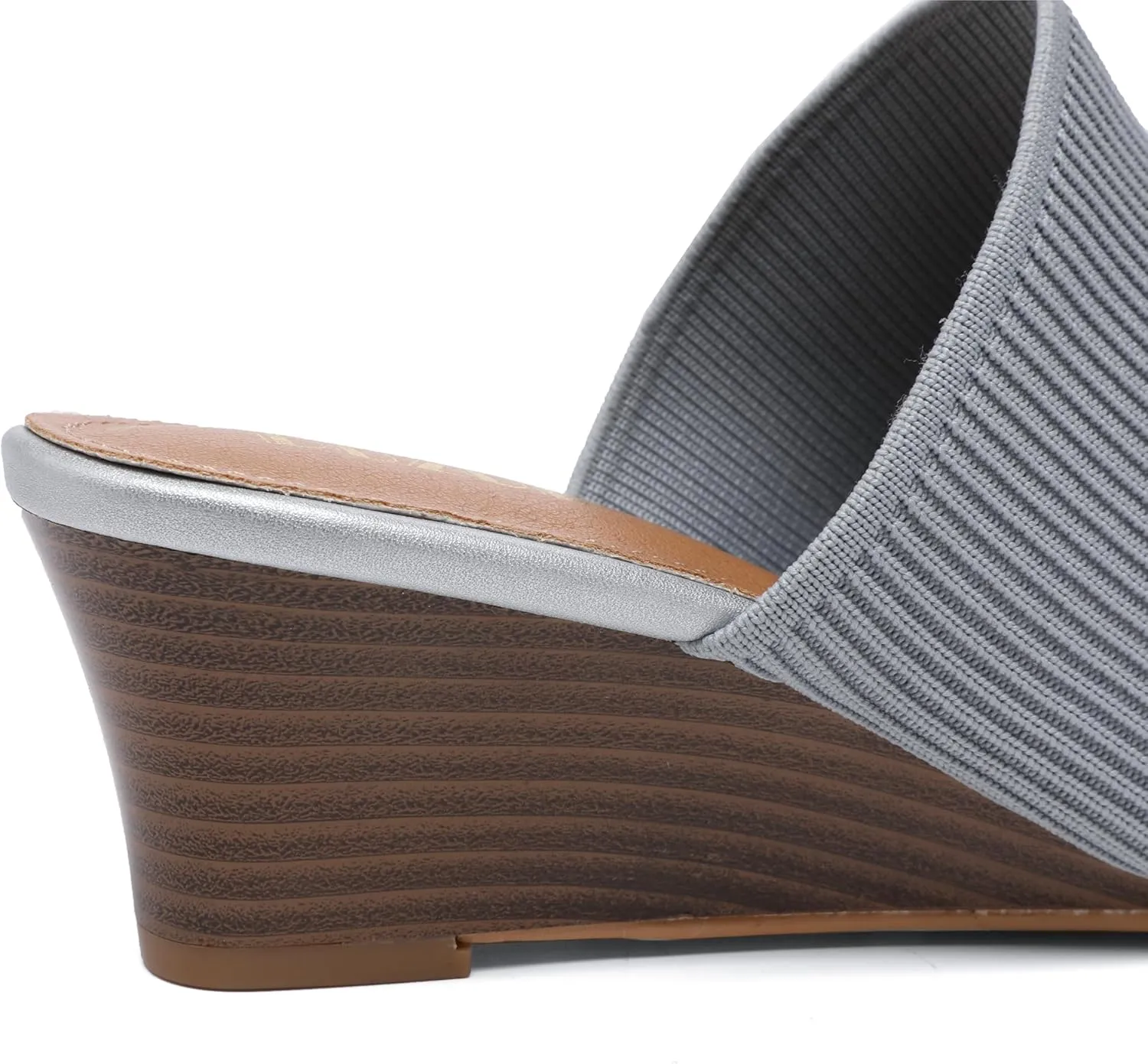 Womens Stacked Heel Wedges Knitted Heeled Mules,Ladies High Heel Slip on Comfortable Trendy Dressy Casual Fancy Holiday Going Out Everyday Crochet Elegant Shoe