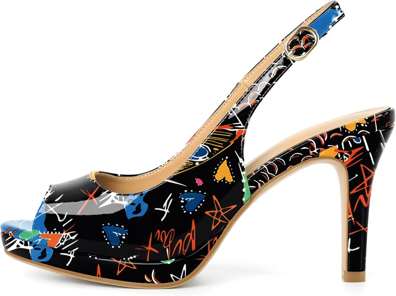 Women's Stiletto High Heel Pumps Peep Toe Pumps for Women Platform Heels Slingback Heels Sexy Dance Pumps 3.5 Inch Heels