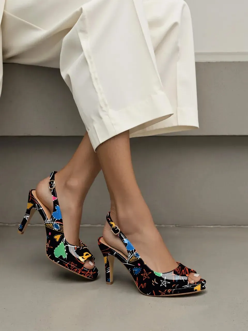 Women's Stiletto High Heel Pumps Peep Toe Pumps for Women Platform Heels Slingback Heels Sexy Dance Pumps 3.5 Inch Heels
