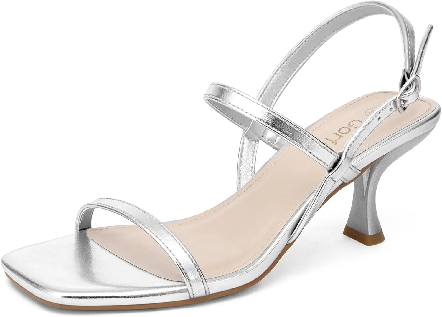 Women's Strappy Kitten Heel Sandals Square Open Toe Low Heel Buckle Ankle Strap Comfortable Fashion Wedding Party Dressy Shoes