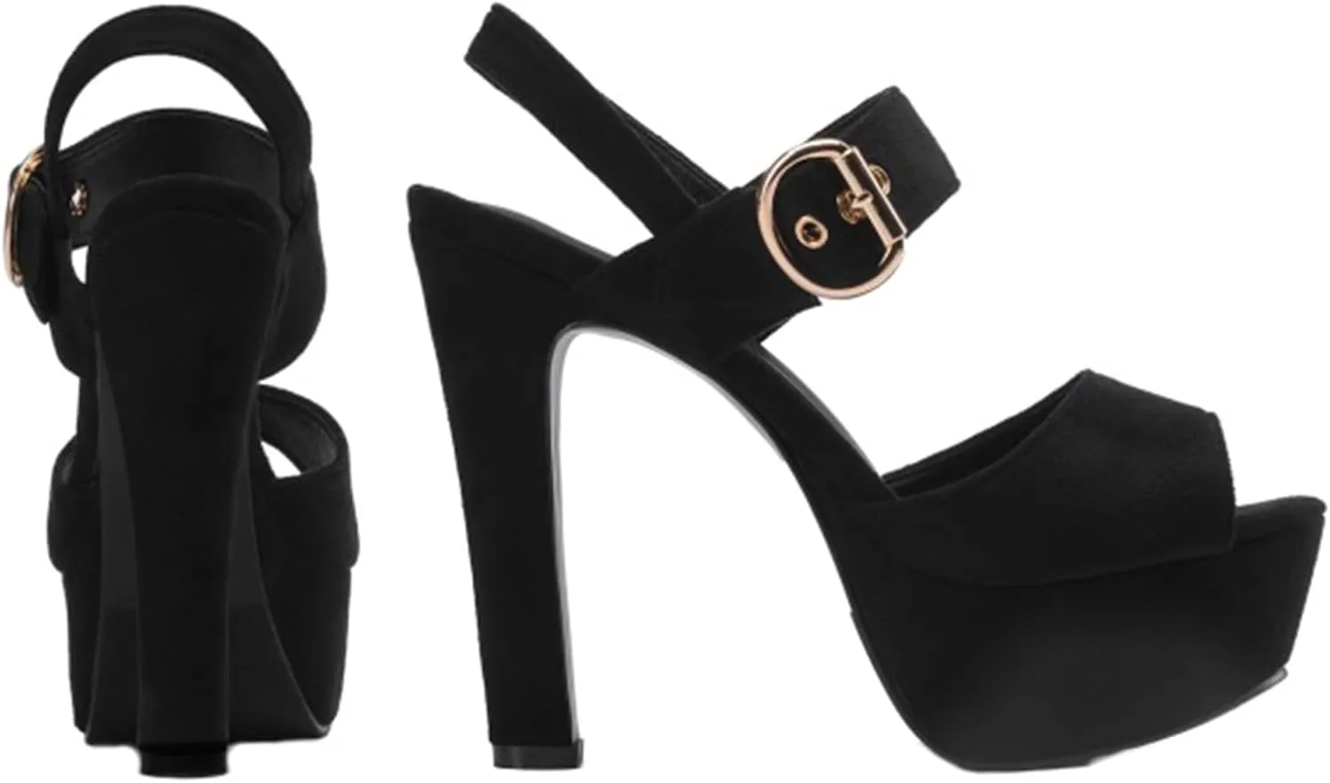 Women's Suede Ankle Strap Platform Heeled Sandals Fashion Sexy Open Toe Stiletto Dress Sandals Prom Wedding Evening Party High Heels