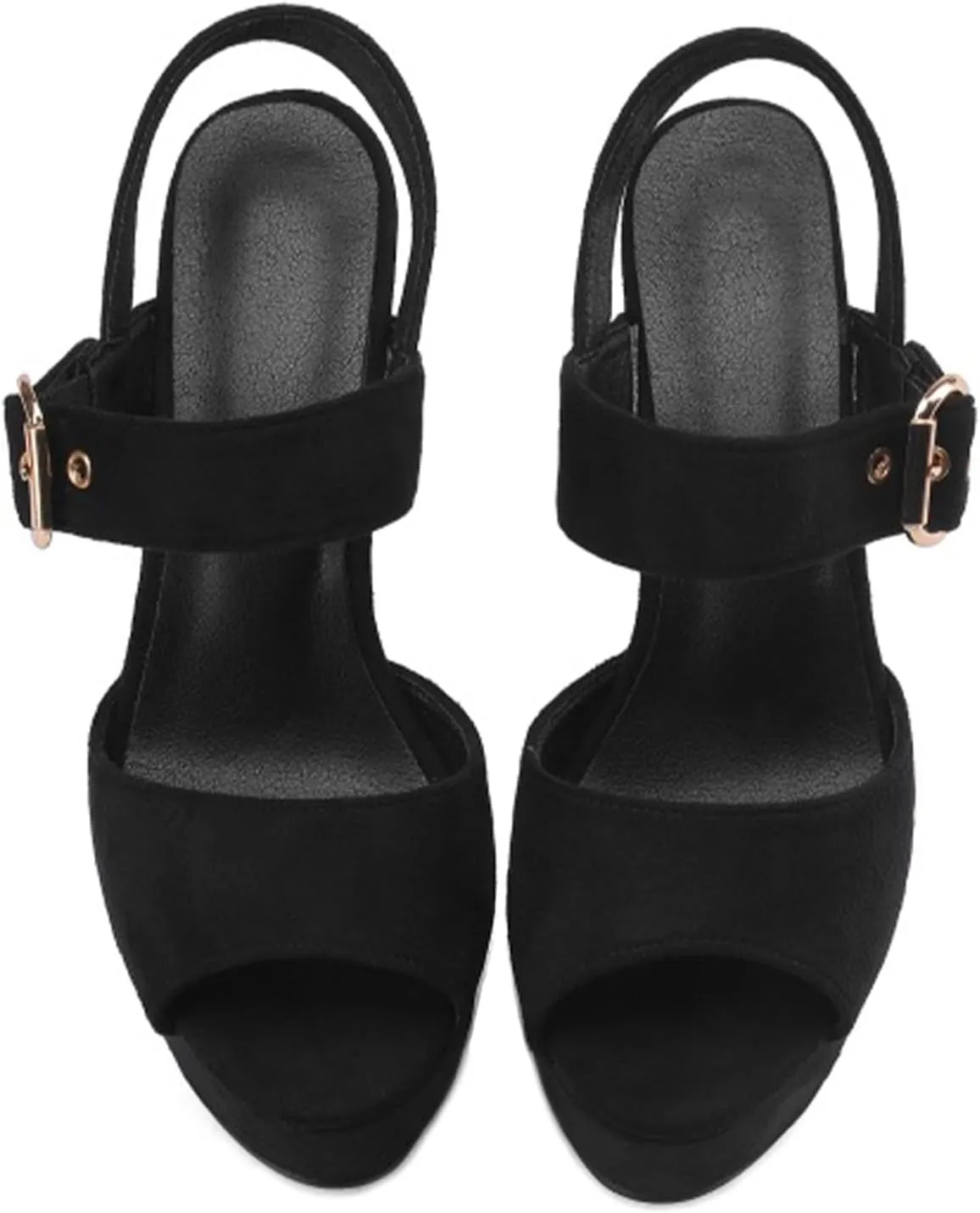 Women's Suede Ankle Strap Platform Heeled Sandals Fashion Sexy Open Toe Stiletto Dress Sandals Prom Wedding Evening Party High Heels