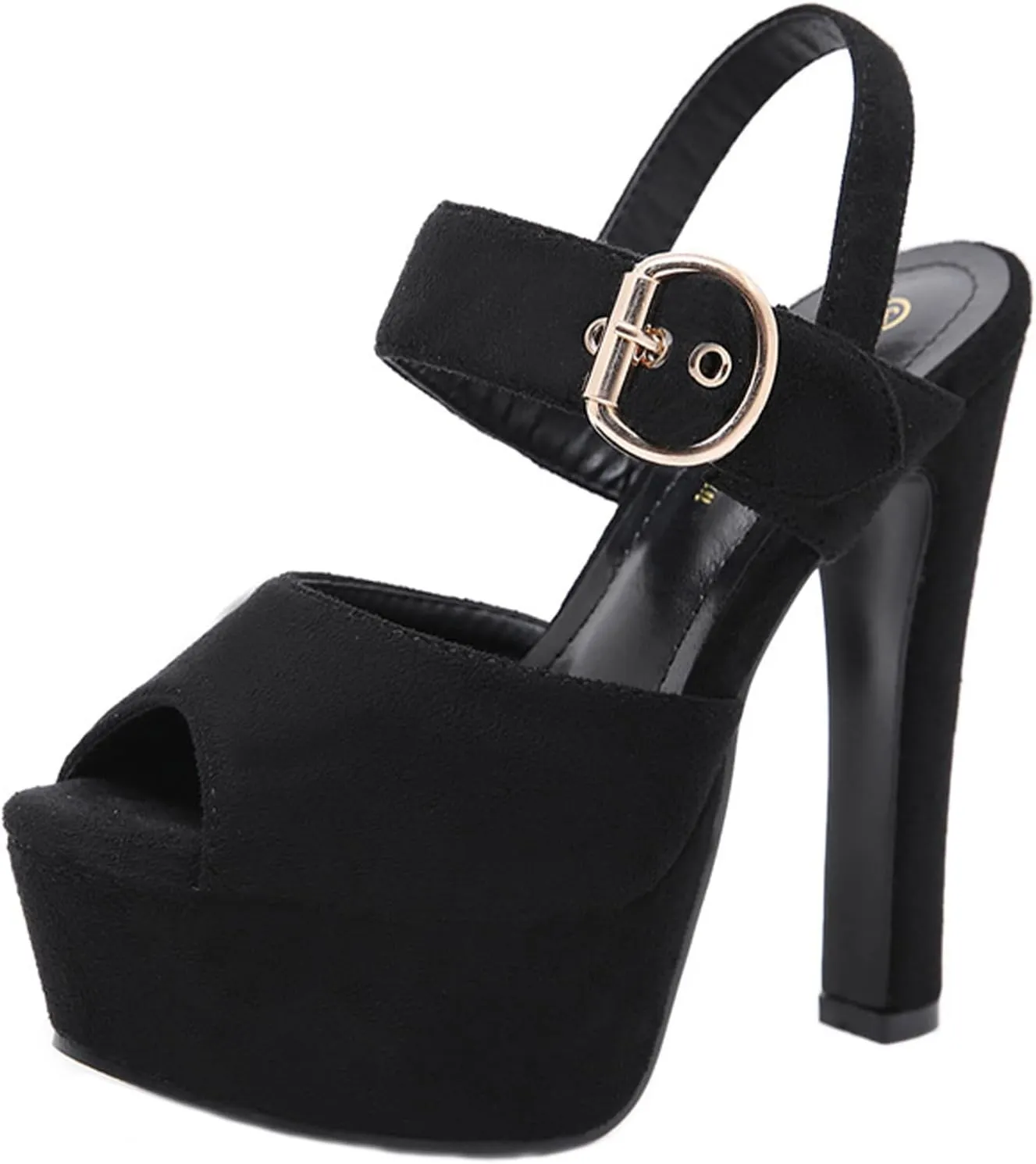 Women's Suede Ankle Strap Platform Heeled Sandals Fashion Sexy Open Toe Stiletto Dress Sandals Prom Wedding Evening Party High Heels