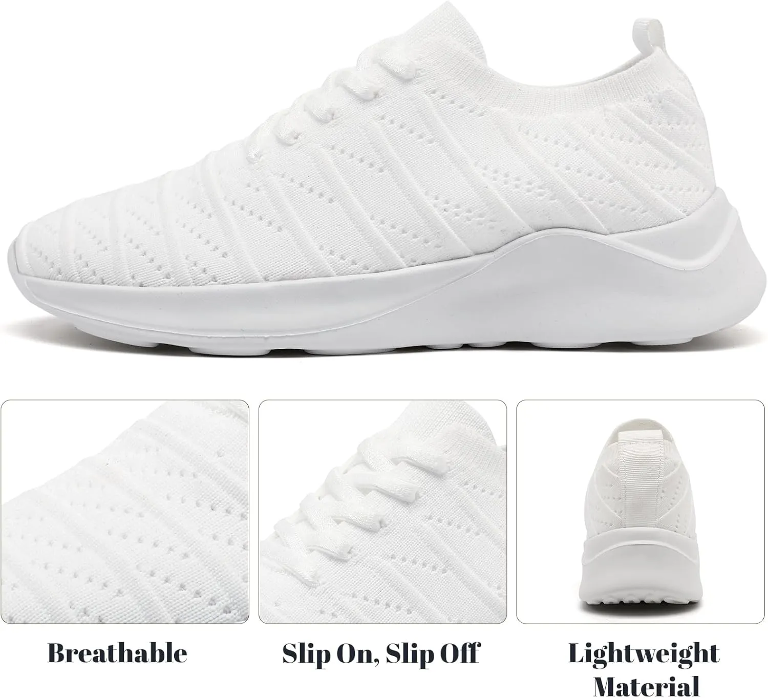 Womens Tennis Slip On Running Shoes Breathable Sneakers Athletic Lightweight Gym Sports Walking Shoes