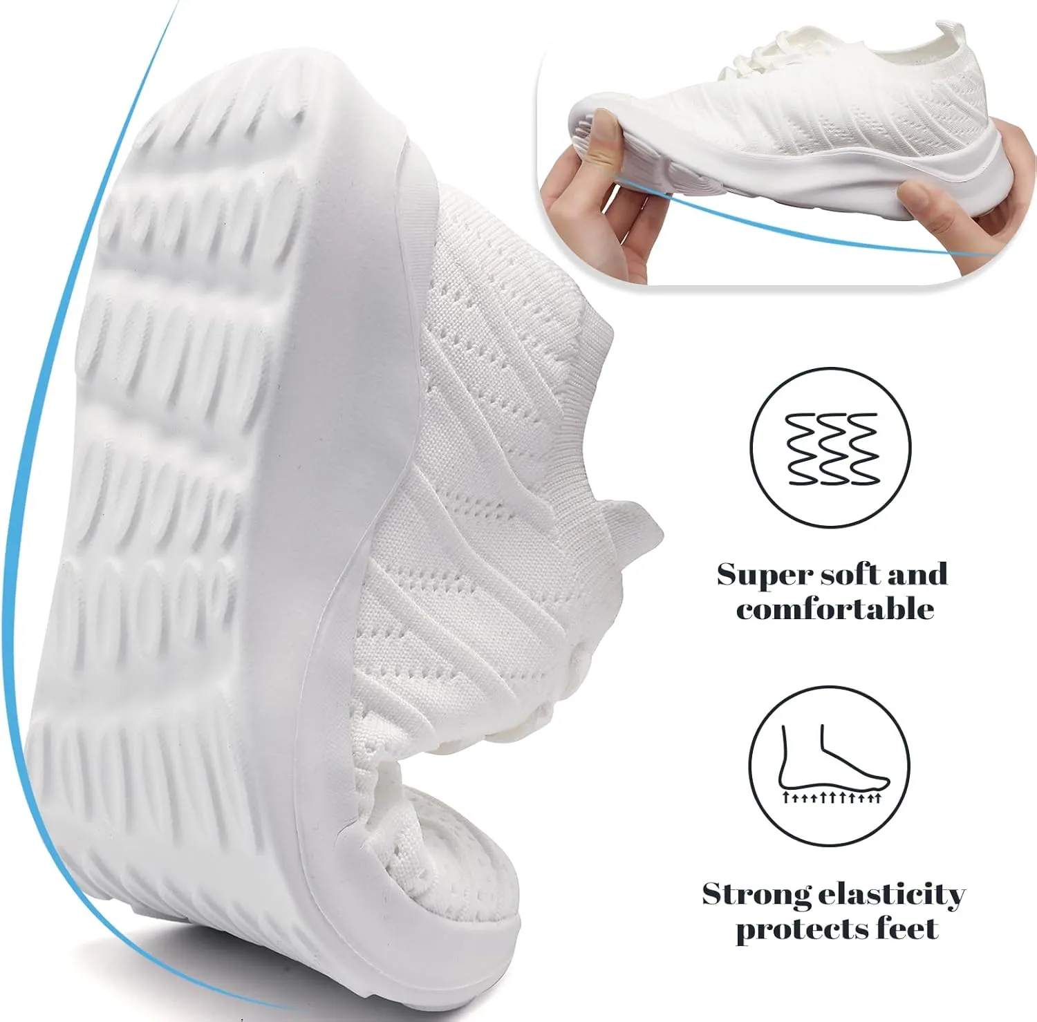 Womens Tennis Slip On Running Shoes Breathable Sneakers Athletic Lightweight Gym Sports Walking Shoes