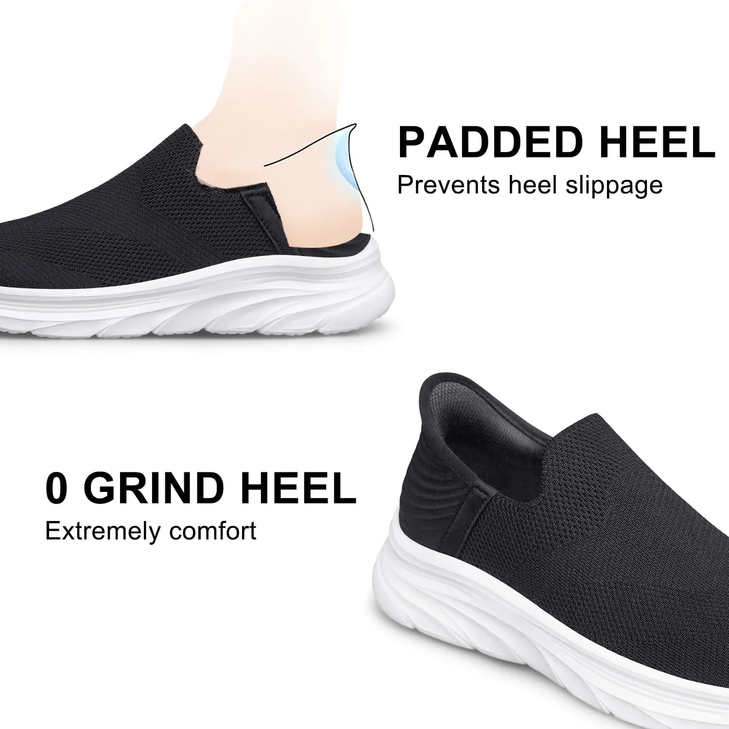 Women's Walking Shoes Slip On Sneakers Comfort Lightweight Non Slip Workout Gym Nurse Shoes