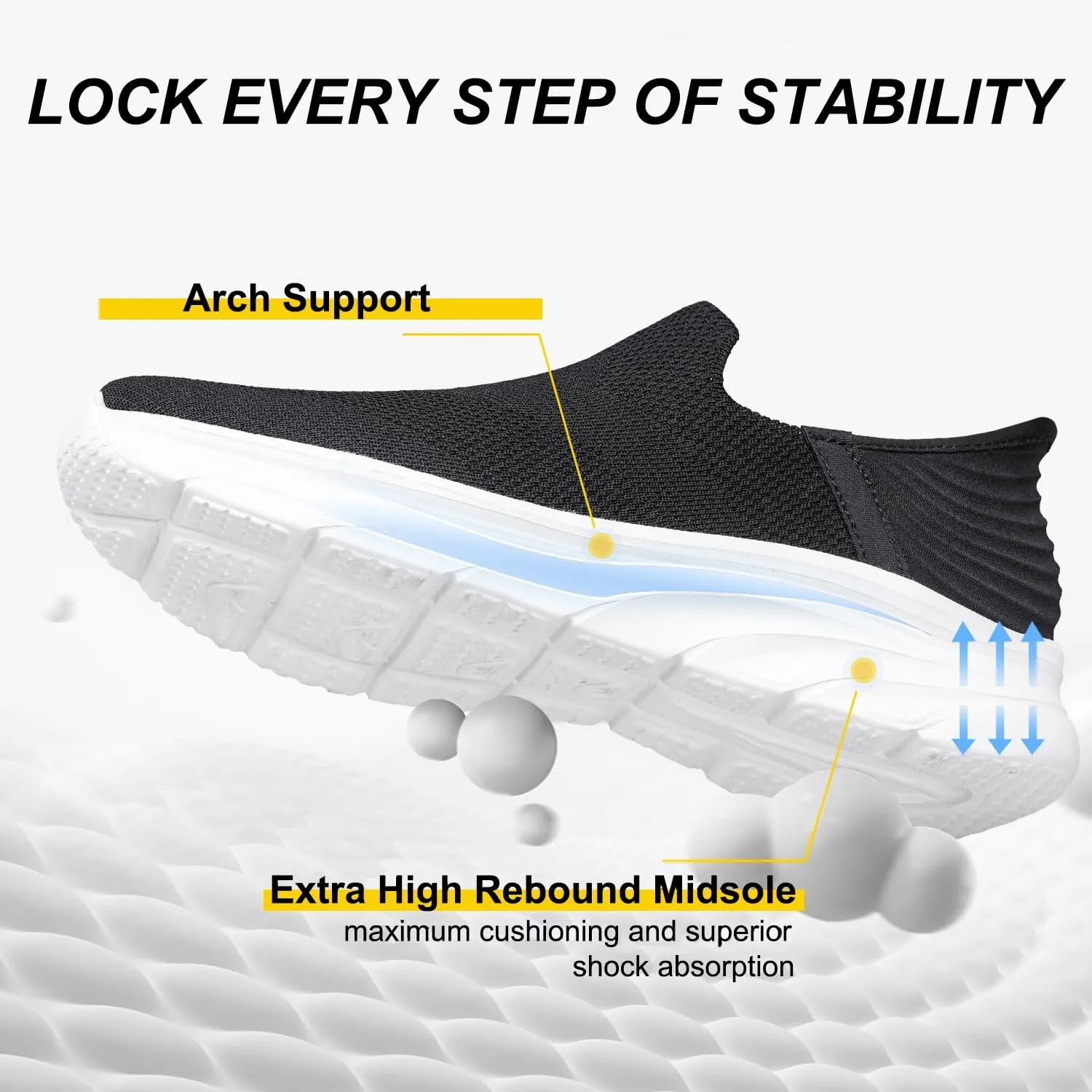 Women's Walking Shoes Slip On Sneakers Comfort Lightweight Non Slip Workout Gym Nurse Shoes