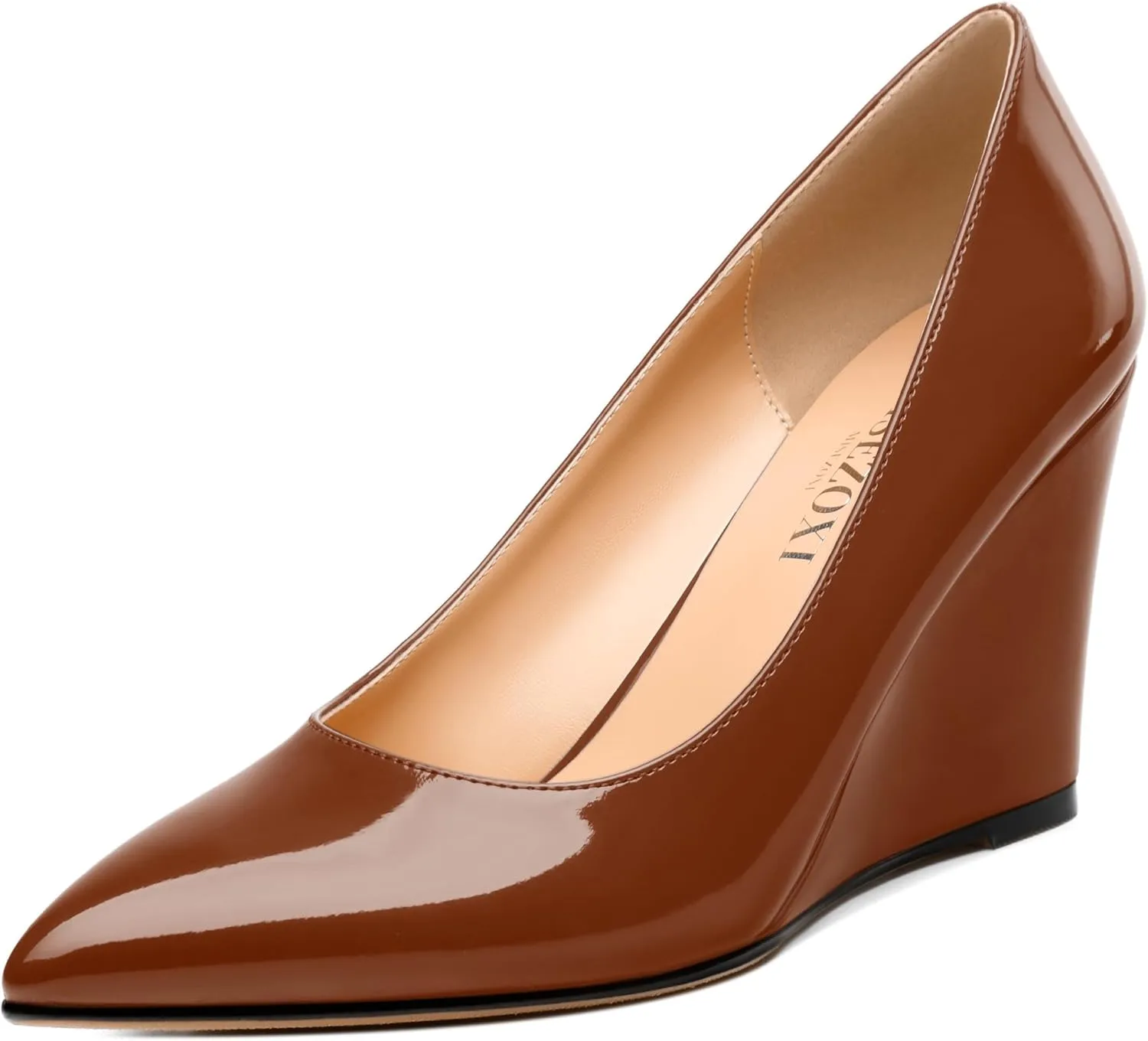 Womens Wedge Heel Pumps Shoes, Pointed Toe High Heel Dress Shoes for Women 3.3"