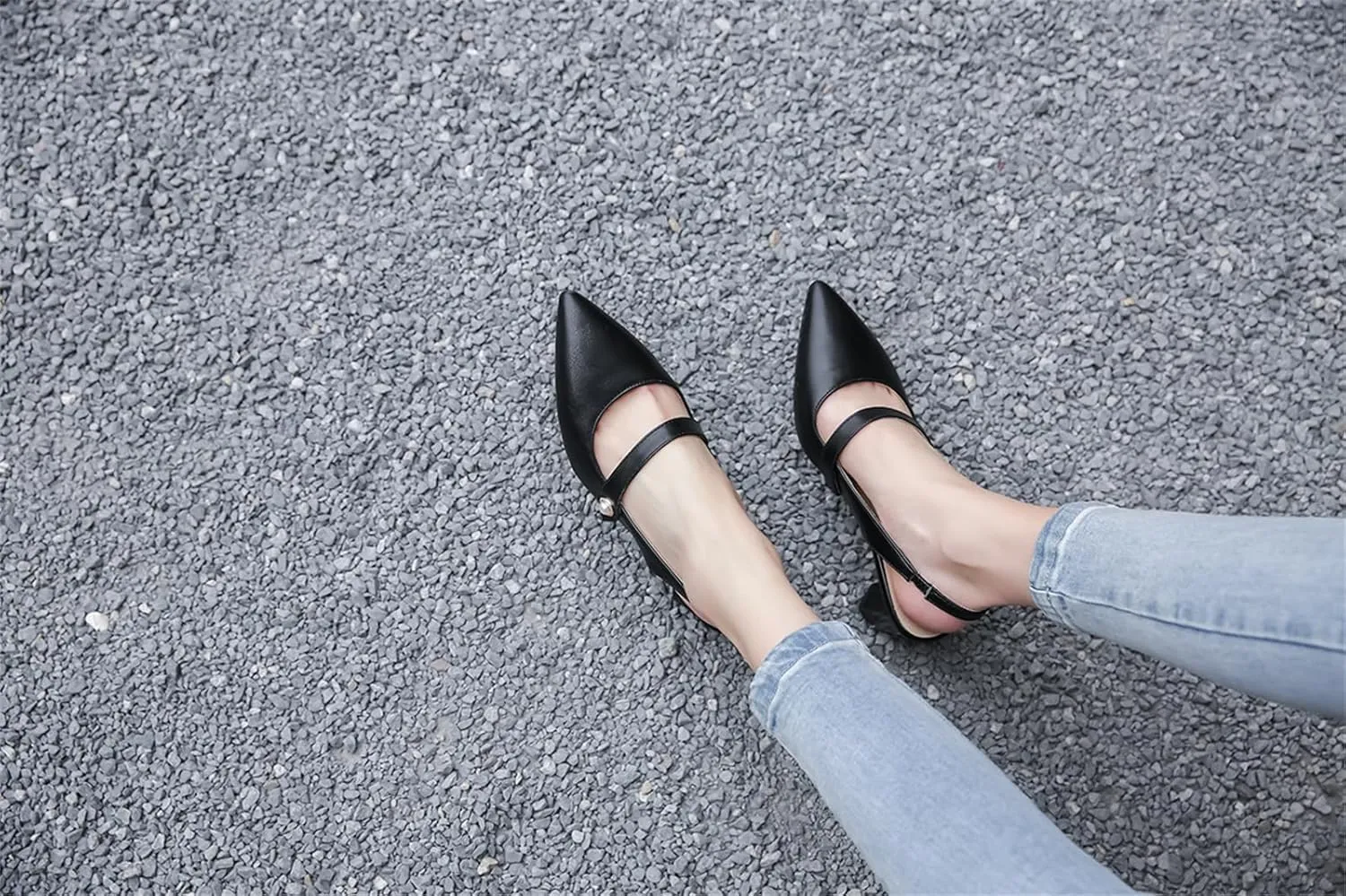 Women's Work Business Vintage Fashion Penny Slingback Pearl Adjustable Buckle Block Mid Heels Closed Pointed Toe Office Dress Pumps Comfort Party Dating Wedding Daily Wear Ladies Shoes