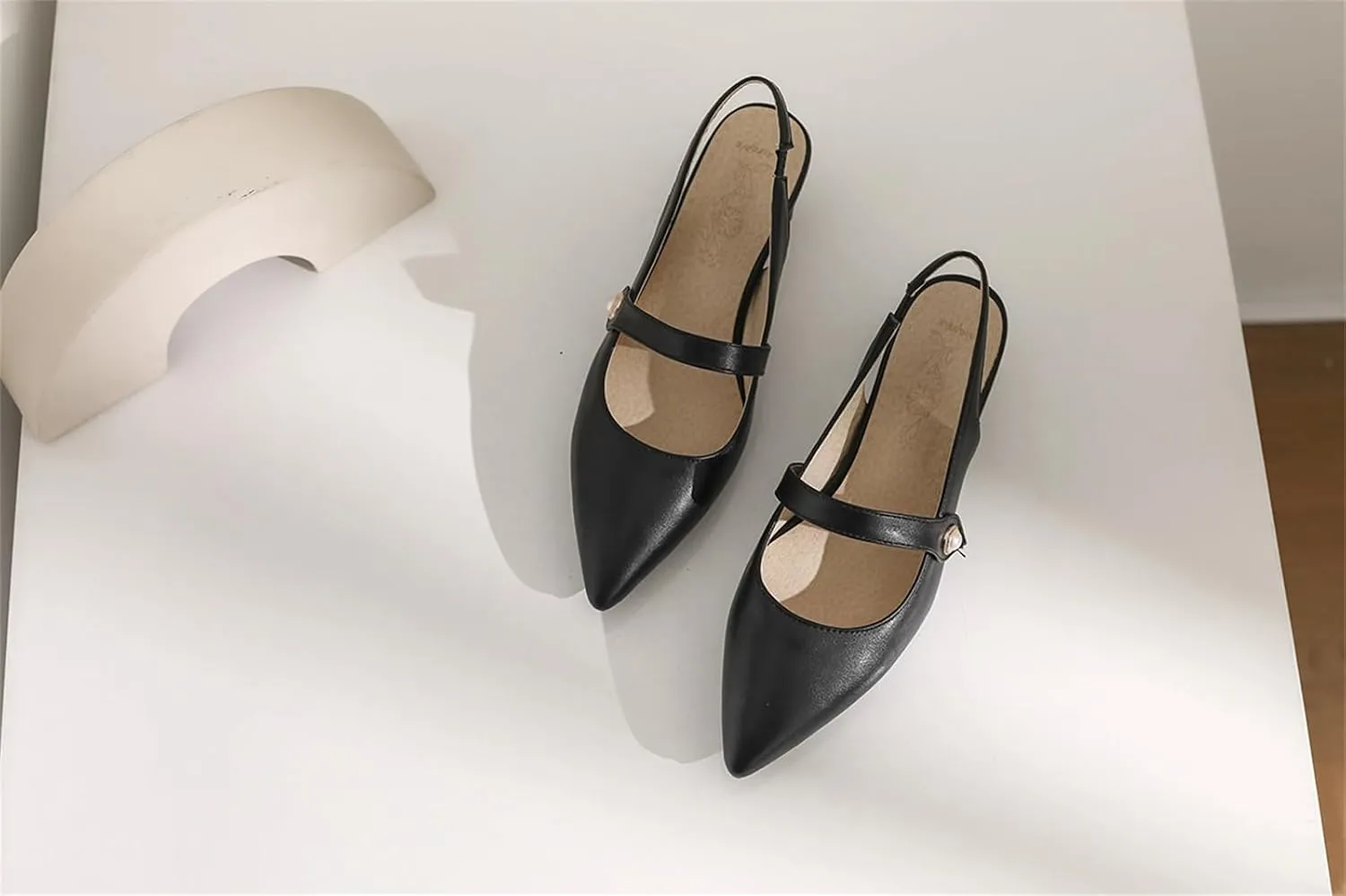 Women's Work Business Vintage Fashion Penny Slingback Pearl Adjustable Buckle Block Mid Heels Closed Pointed Toe Office Dress Pumps Comfort Party Dating Wedding Daily Wear Ladies Shoes
