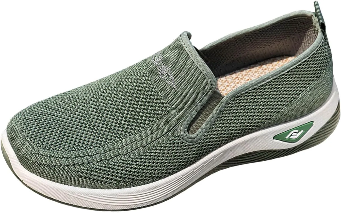 Women's Woven Orthopedic Breathable Soft Shoes Go Walk Slip on Shoes Diabetic Foam Shoes Hands Free Slip on Sneakers with Arch Support for Women