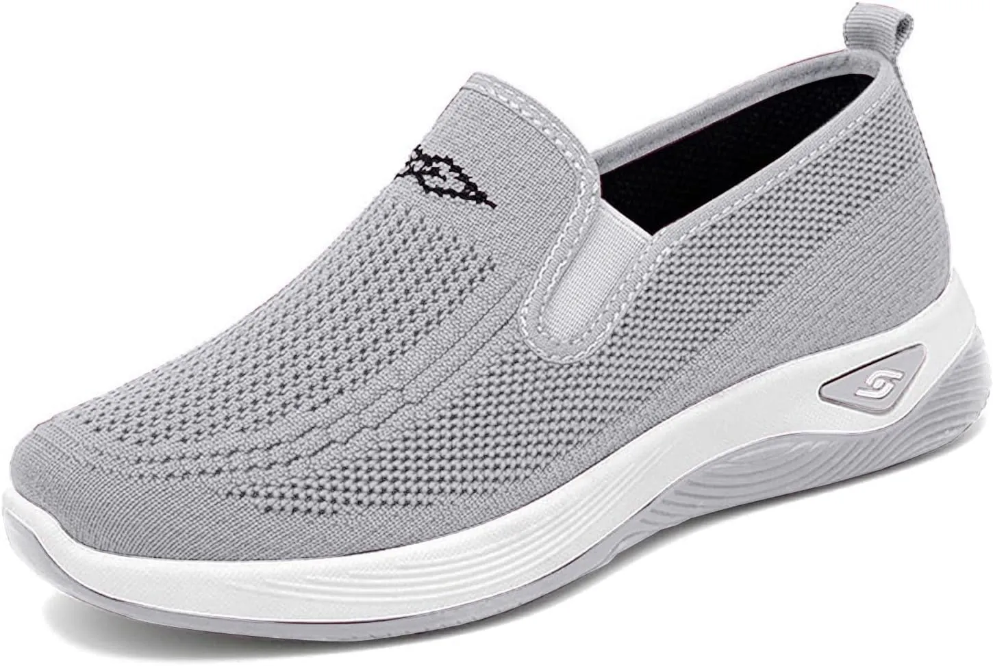 Women's Woven Orthopedic Breathable Soft Shoes Go Walk Slip on Shoes Diabetic Foam Shoes Hands Free Slip on Sneakers with Arch Support for Women