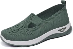 Women's Woven Orthopedic Breathable Soft Shoes Go Walking Slip on Diabetic Foam Shoes Sneakers,Women's Woven Breathable Soft Sole Shoes Sneakers
