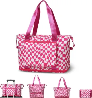 WOOMADA Foldable Travel Duffel, Weekender & Carry-On Bag with Expandable Space