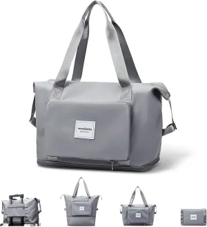 WOOMADA Foldable Travel Duffel, Weekender & Carry-On Bag with Expandable Space