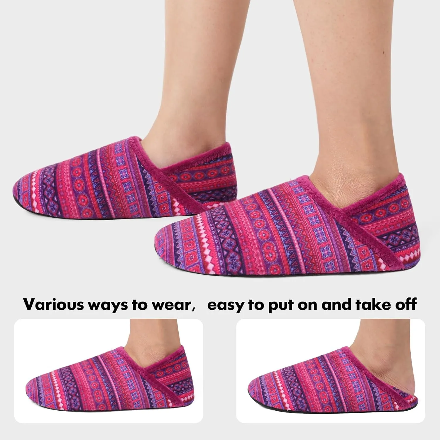 XIHALOOK House Slippers for Women Men Cozy Sock Shoes with Soft Rubber Sole Slip On for Indoor/Outdoor