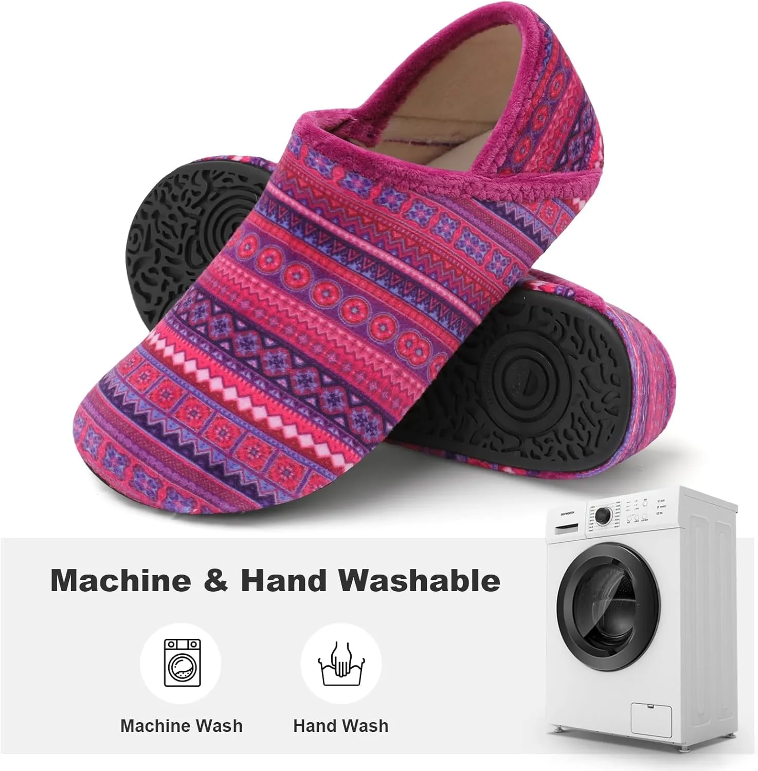 XIHALOOK House Slippers for Women Men Cozy Sock Shoes with Soft Rubber Sole Slip On for Indoor/Outdoor