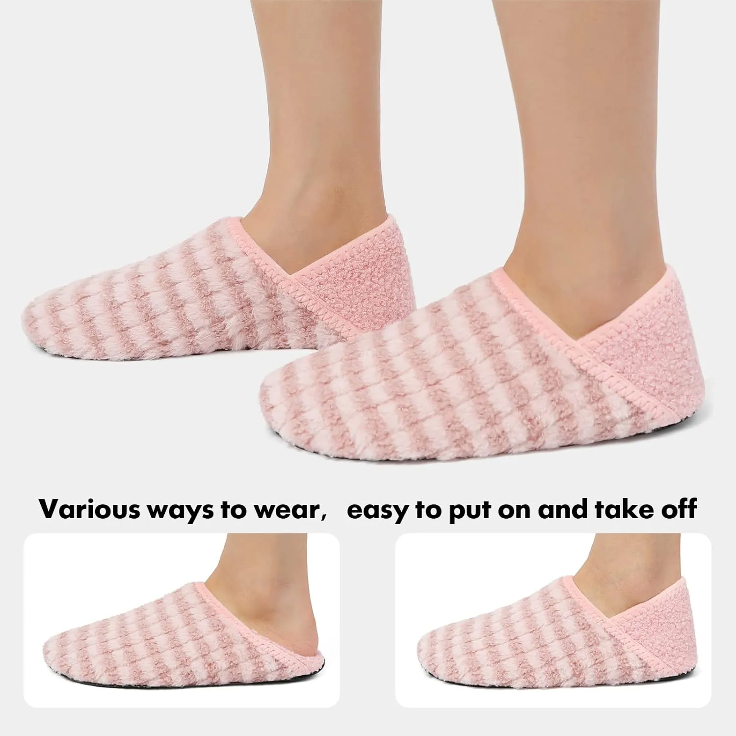 XIHALOOK House Slippers for Women Men Cozy Sock Shoes with Soft Rubber Sole Slip On for Indoor/Outdoor