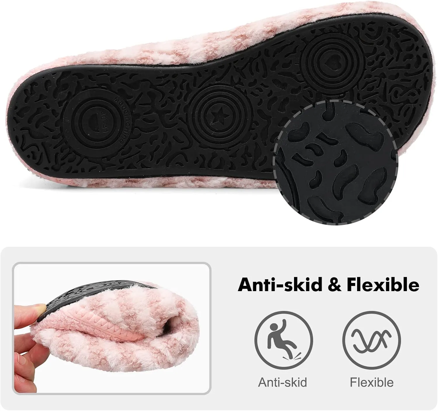 XIHALOOK House Slippers for Women Men Cozy Sock Shoes with Soft Rubber Sole Slip On for Indoor/Outdoor