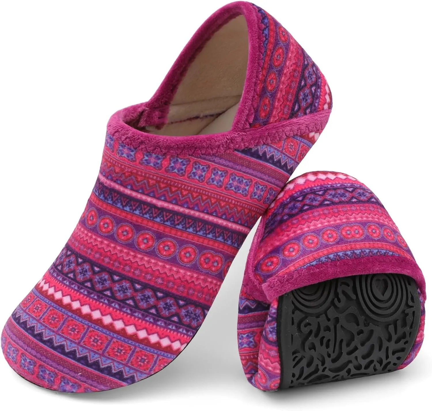XIHALOOK House Slippers for Women Men Cozy Sock Shoes with Soft Rubber Sole Slip On for Indoor/Outdoor