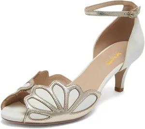 XYD Women Dance Ballroom Latin Jazz Sandals Kitten Heels Peep Toe Ankle Strap Butterfly Bridal Evening Fancy Pumps Shoes